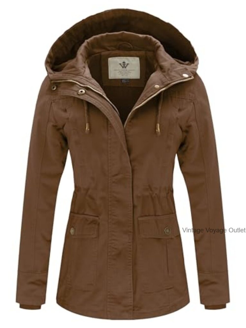 Women's Cotton Military Anorak Jacket Lightweight Slim Fit